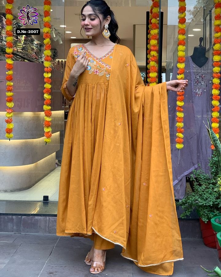 KF 2007 Kalaai Viscose Chanderi Kurti With Bottom Dupatta Orders In India
